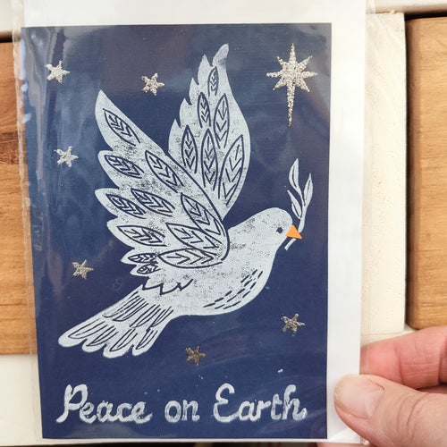 Christmas Card - Peace on Earth - Original Lino print