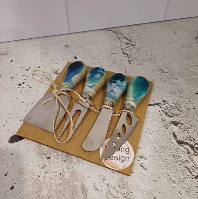 Art Resin Cheese Knife Set - Ocean Inspired - Belong Design