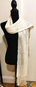 Cream Scarf - wool and mohair - Elaine Wood