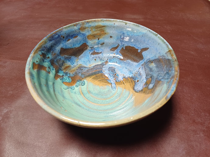 Blue and Green ocean inspired stoneware bowl - Tatty K