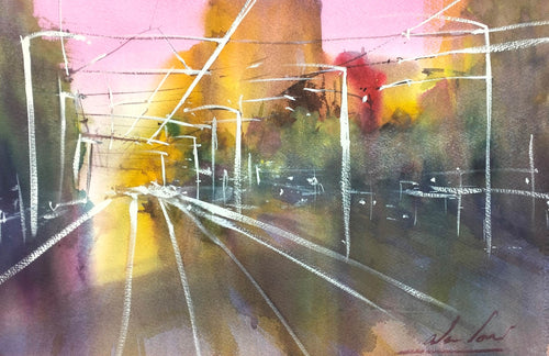 Late Evening, Melbourne -watercolour - Alan Ramachandran