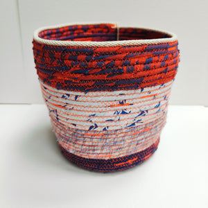 Rope and Fabric Basket - Medium - Navy Blue Base - Erica McNicol