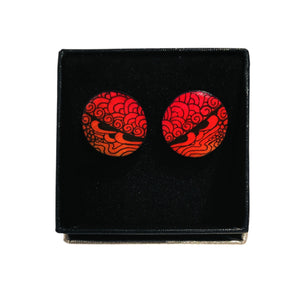 Stud Earrings - Orange / Pink - Helen Kuster