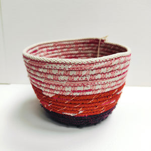 Rope and Fabric Basket -Small -  Navy Blue base - Erica McNicol