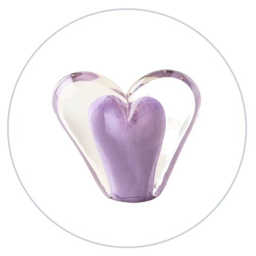 Glass Heart -Lavender- Tim Shaw Glass Artist